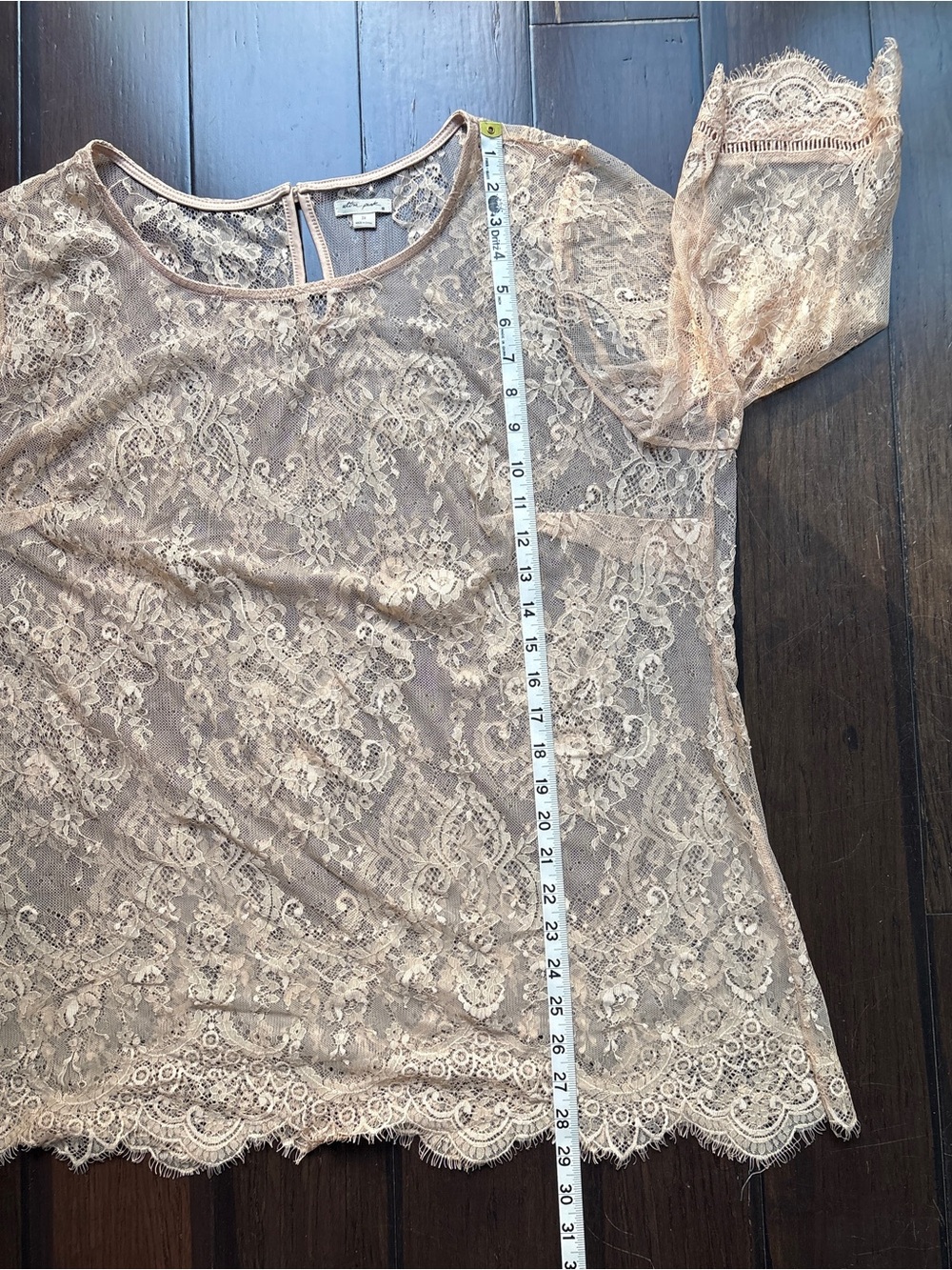 Ultra Pink Sheer Lace Blouse in Blush XXL Coquette Y2K Southern Belle - Picture 4 of 7